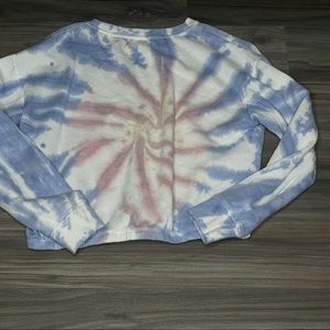 Tie Dye Hippie Rose Cropped Long Sleeved